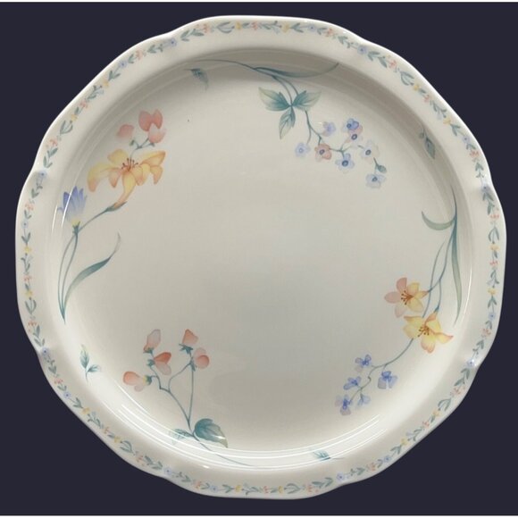 2 Noritake Dining Kitchen Gala Cuisine American Flowers Dinner Plates 7912 Japan - Picture 2 of 5